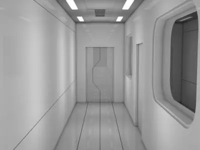 Sci Fi Apartment Corridor Low-poly 3D model