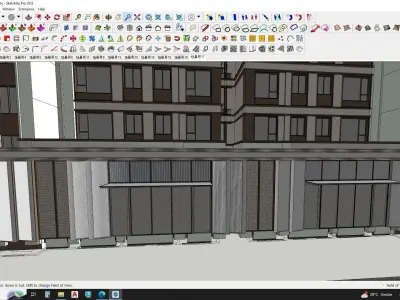 Apartment building with gated community 3D model