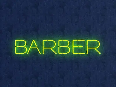 Barber Neon Sign Low-poly 3D model