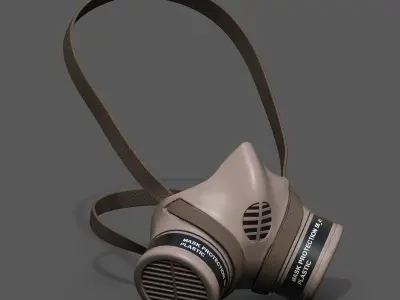 Gas mask respirator military combat soldier armor  Low-poly 3D model