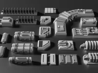 Sci-Fi Greebles Pack 2 3D model