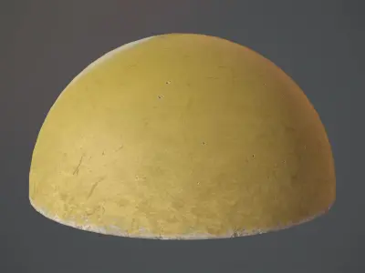 Concrete Hemisphere Barrier Painted Yellow pack 1 v1 Low-poly 3D model