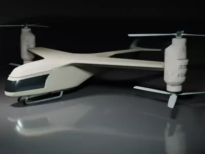 Futuristic VTOL Drone Sci-Fi Aircraft 3D Model  3D model