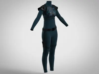 Futuristic 3D Bodysuit For Female Avatar 3D model