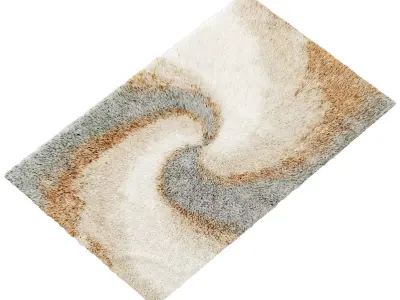Abstract rectangular rug for home 3D model