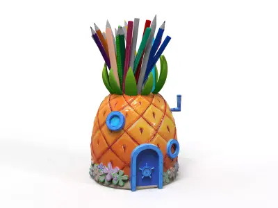 SpongeBob Pineapple House Desk Organizer Aquarium Decor 3D print model