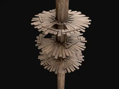 Wooden Tree House Shelters and Platforms 7 Low-poly 3D model