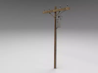 Electric pole Low-poly 3D model