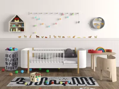 Kids Furniture and Toys Set 01 3D model