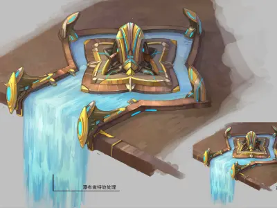 New Area - Ancient Heritage - Artificial Waterfall 01 3D model