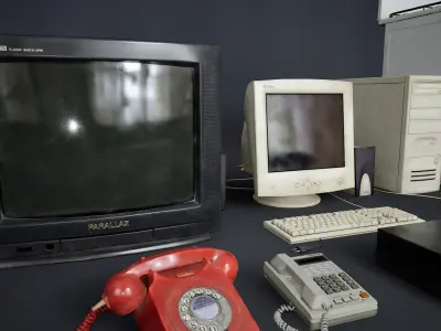 Various Electronics  Low-poly 3D model