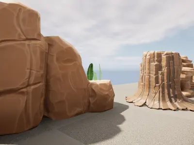 Stylized Rocks Low-poly 3D model purchase