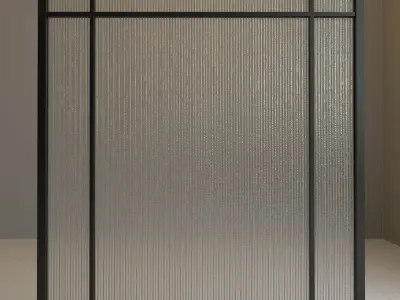 Glass partition door 56 Low-poly 3D model