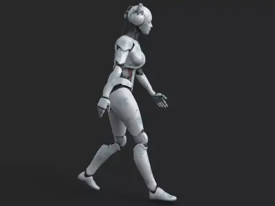 Futuristic Gheisa Animated Low-poly 3D model
