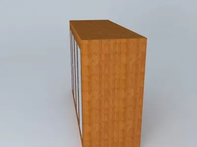 Cuboard 2 wooden cabinet with glass doors 3D model