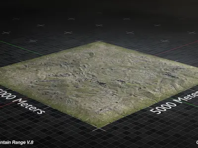 Volcano Mountain Range Version 8 3D model