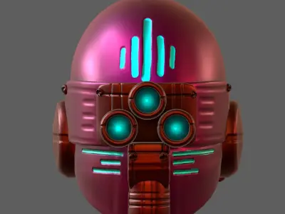Gas mask helmet 3d model scifi Low-poly  Low-poly 3D model 359