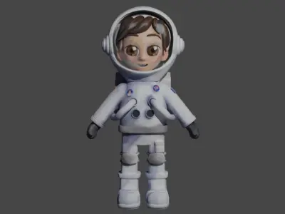 Hand-Painted Astronaut Character - High-Quality 3D Model Low-poly 3D model