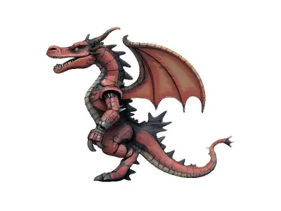 Dragon Cyborg Low-poly 3D model