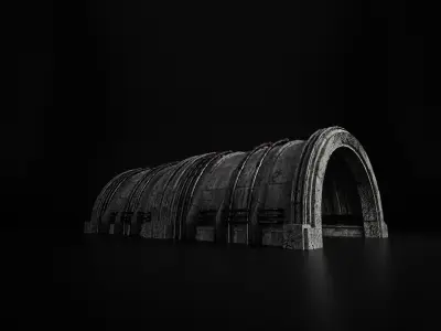 INDUSTRIAL SCIFI BUILDING 09 Low-poly 3D model