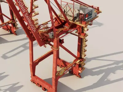 Ship-to-Shore Gantry Crane 3D Model  Low-poly 3D model