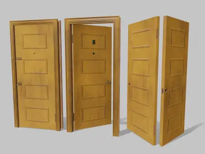 Door yellow 03 Low-poly 3D model