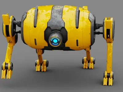 4Leg bot  Rigged 3D model