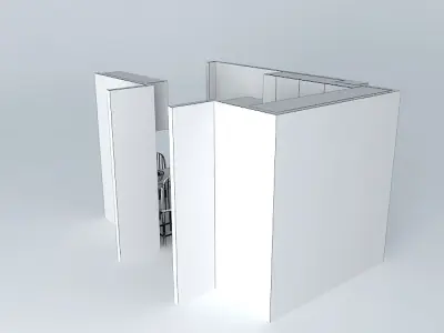 cozinha3 bathroom with door Free 3D model