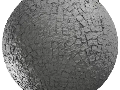 PBR Old Grey Stone Pavement Texture 08 -4K Scanned  and Seamless Texture