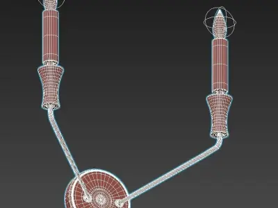 lightstar wall sconce with two candles 3D model