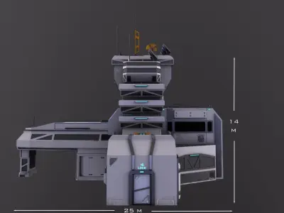 Planetary Station 01 Low-poly 3D model