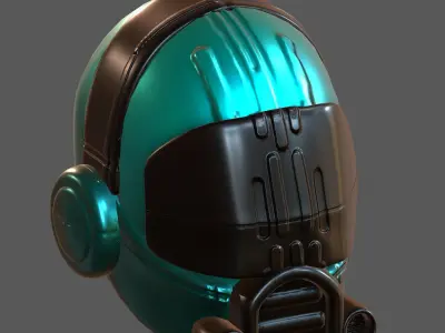 Helmet plastic mask protection Low-poly 3D model Low-poly 3D model
