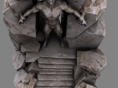 cave  gate 1 Low-poly 3D model