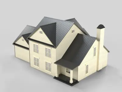 Cottage House Design 15T5 Low-poly 3D model