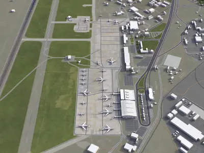 Tbilisi Airport Low-poly 3D model