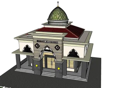 Mosque or Mushola or PrayerRoom or SmallMosque 3D Architecture 3D model