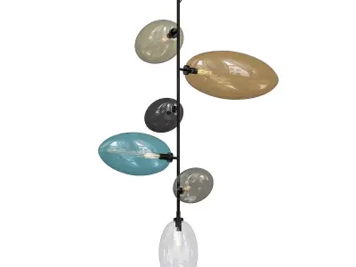 TOPAZ pendant light - multicolored glass globes 3D model