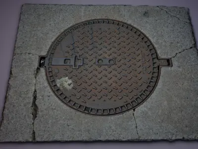 Cover manhole high-poly 3D model
