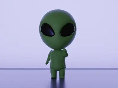 Alien Low-poly 3D model shop