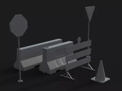 Traffic Props - Free Free low-poly 3D model
