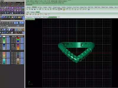 Structured Pulse gold ring 3D print model