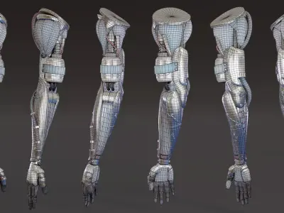 Robot Arm 3D Low-poly 3D model