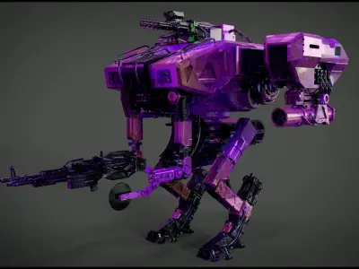 The Moose robot with gun 3D model
