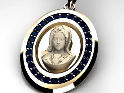 saint mary pendant 3D print model