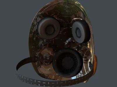 Gas mask helmet 3d model scifi  Low-poly 3D model