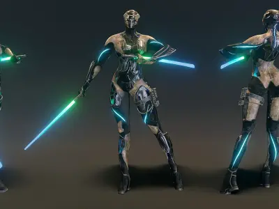 Futuristic Spy Low-poly 3D model