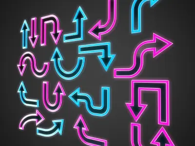 18 Neon Arrows Low Poly Sci-Fi Collection Pack  Low-poly 3D model