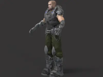 Fiction Soldier Low-poly 3D model