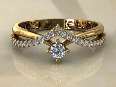 Women Wedding Engagement Ring 14 3D print model