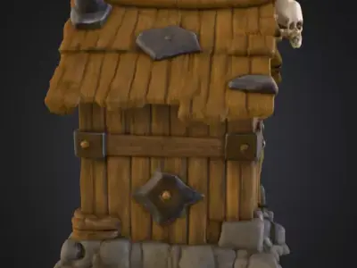 Orc House with Skull Low-poly 3D model